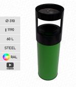 Stahl Kombiascher in RAL Farben 60 L