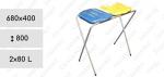 Stahl, Kunststoff Müllständer 2x80 L gelb, blau