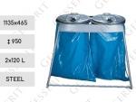 Stahl Mülleimer 2x120 L