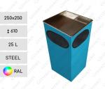 Stahl Mülleimer braun 25 L in RAL Farben