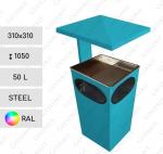 Stahl Mülltonne braun 50 L in RAL Farben