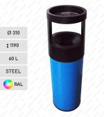 Stahl Mülltonne braun 60 L in RAL Farben