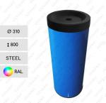 Stahl Mülltonne schwarz  in RAL Farben