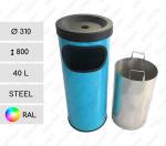 Stahl Selbstlöschender Papierkorb 40 L in RAL Farben