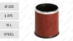 Stahl Tischabfalleimer 10 L Braun, Leder Effekt