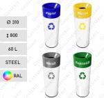 Stahl Wertstoffsammler aus 60 L in RAL Farben